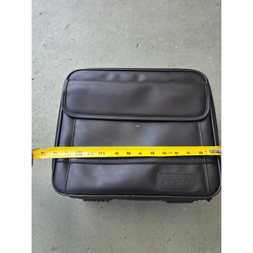 Targus Black Faux Leather Laptop Briefcase Messenger Bag Compartment 15in‎ E3